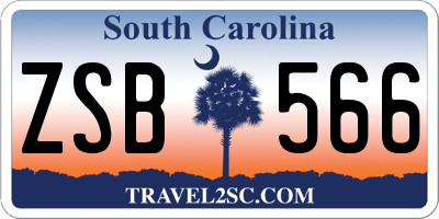 SC license plate ZSB566