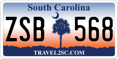 SC license plate ZSB568
