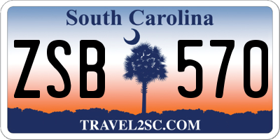 SC license plate ZSB570