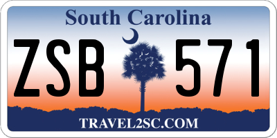SC license plate ZSB571