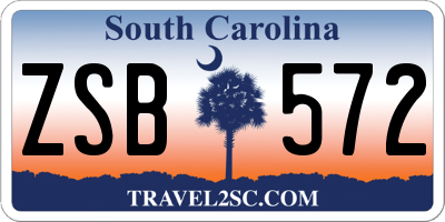 SC license plate ZSB572