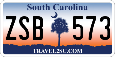 SC license plate ZSB573