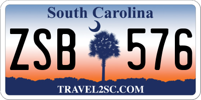 SC license plate ZSB576