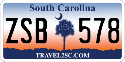 SC license plate ZSB578
