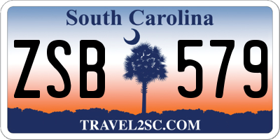 SC license plate ZSB579