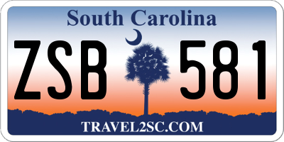 SC license plate ZSB581