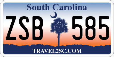 SC license plate ZSB585