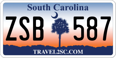SC license plate ZSB587