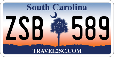 SC license plate ZSB589