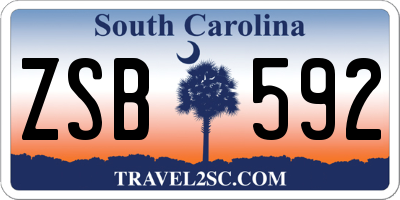 SC license plate ZSB592