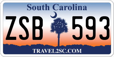 SC license plate ZSB593