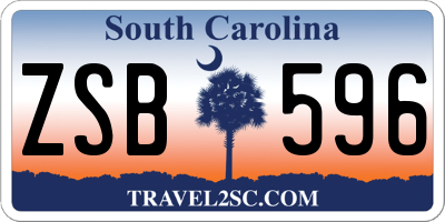 SC license plate ZSB596