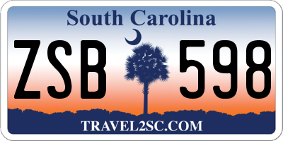 SC license plate ZSB598