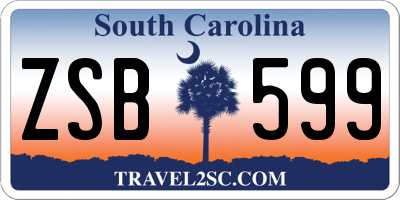 SC license plate ZSB599