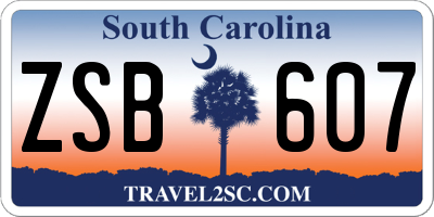SC license plate ZSB607