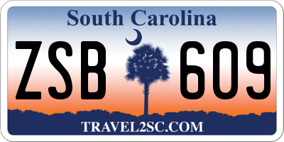 SC license plate ZSB609