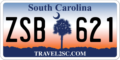 SC license plate ZSB621