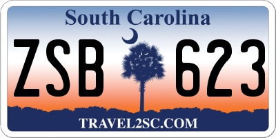 SC license plate ZSB623