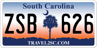 SC license plate ZSB626