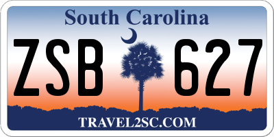 SC license plate ZSB627