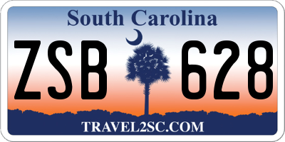 SC license plate ZSB628