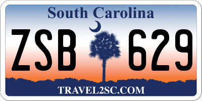 SC license plate ZSB629