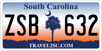 SC license plate ZSB632