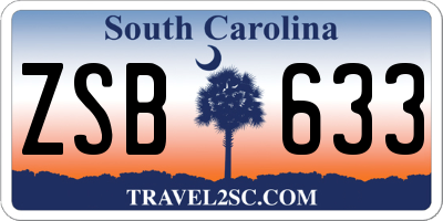 SC license plate ZSB633