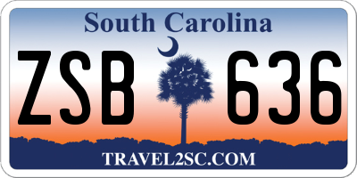 SC license plate ZSB636