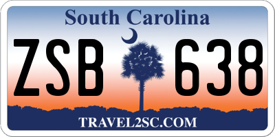 SC license plate ZSB638