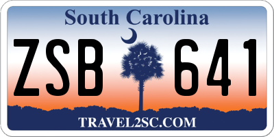 SC license plate ZSB641