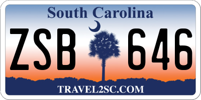 SC license plate ZSB646