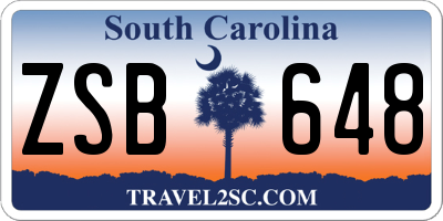 SC license plate ZSB648