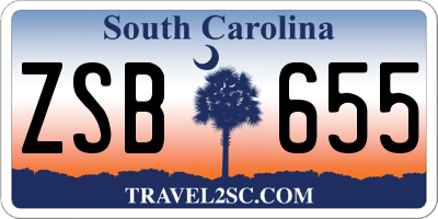SC license plate ZSB655