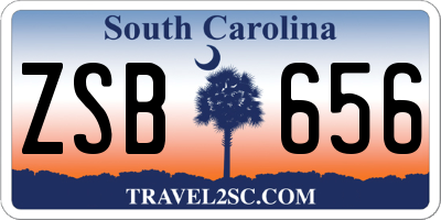 SC license plate ZSB656