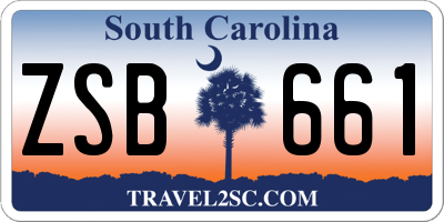 SC license plate ZSB661