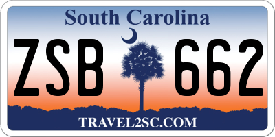 SC license plate ZSB662