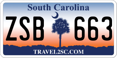 SC license plate ZSB663
