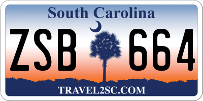 SC license plate ZSB664