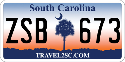 SC license plate ZSB673
