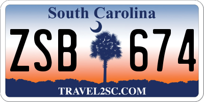 SC license plate ZSB674