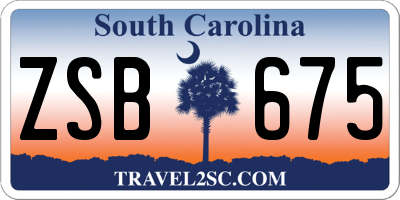 SC license plate ZSB675