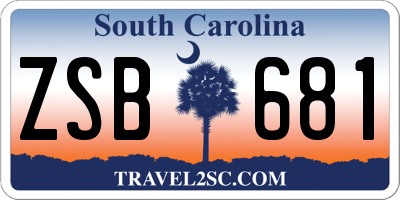 SC license plate ZSB681