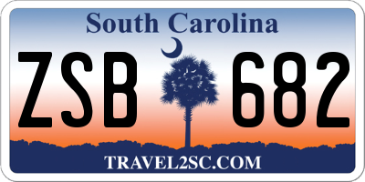 SC license plate ZSB682
