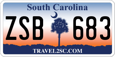 SC license plate ZSB683
