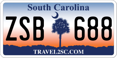 SC license plate ZSB688