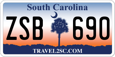 SC license plate ZSB690