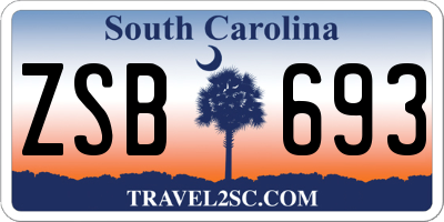 SC license plate ZSB693