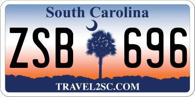 SC license plate ZSB696