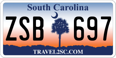 SC license plate ZSB697